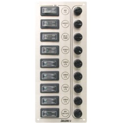 Switch panel ''Sp9 Ultra'', 9 waterproof switches, Inox 316, 12/24V