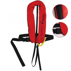 Sigma Auto Lifejacket 170N, ISO 12402-3 plastic buckle with harness and zipper, Red