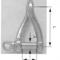 Twist shackle, AISI 316, Diameter 4mm to 8mm