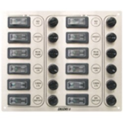 Switch panel ''Sp12 Ultra'', 12 waterproof switches, Inox 316, 12/24V