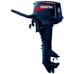 Tohatsu M8B 2-stroke comes in Standard or Long Shaft 15" or 20" Transom