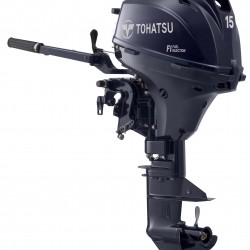 Tohatsu 15HP Fisherman with Electric start button and Tiller control, Standard / Long Shaft